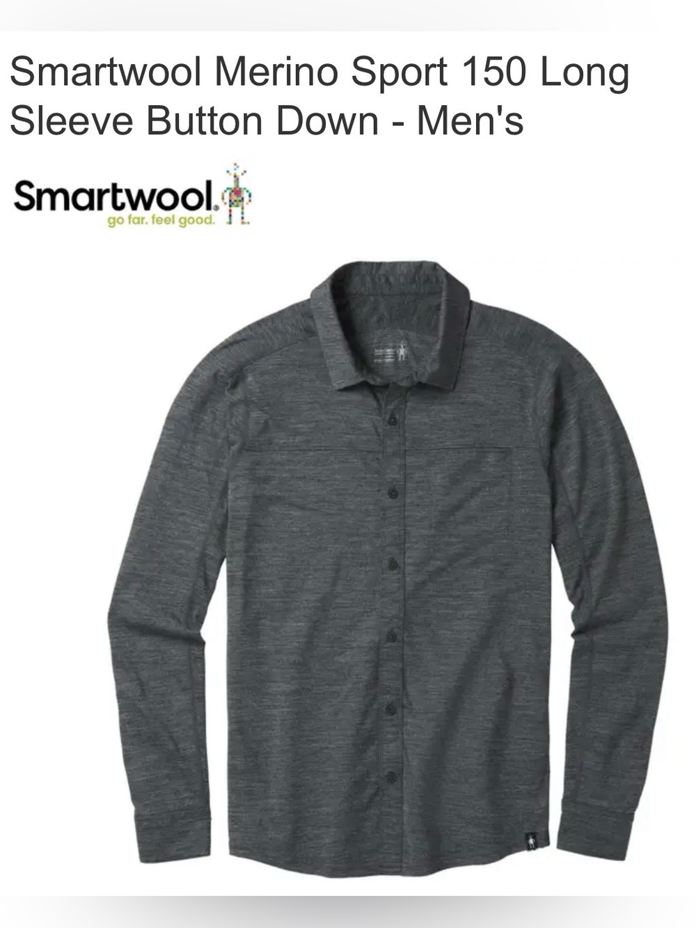 Smartwool Men’s Long-Sleeve Polo in Dark Gray